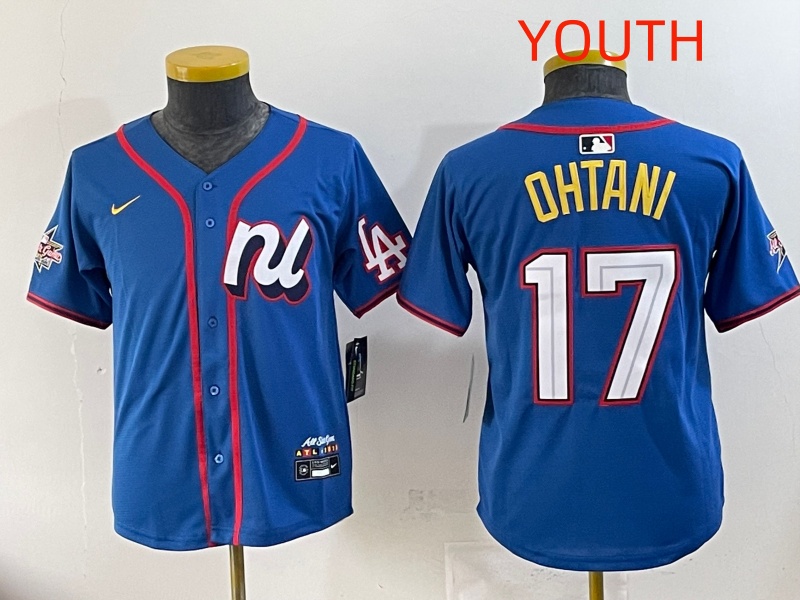 Youth 2025 Los Angeles Dodgers #17 Ohtani Blue Nike MLB Jersey style 002
